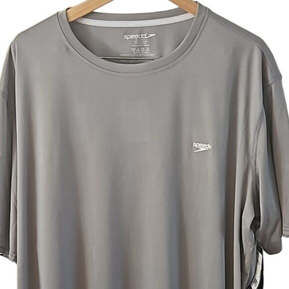 Speedo Men's Gray Rash Guard Swim Shirt - Size XXL - UV Protection - NWT - Picture 3 of 7